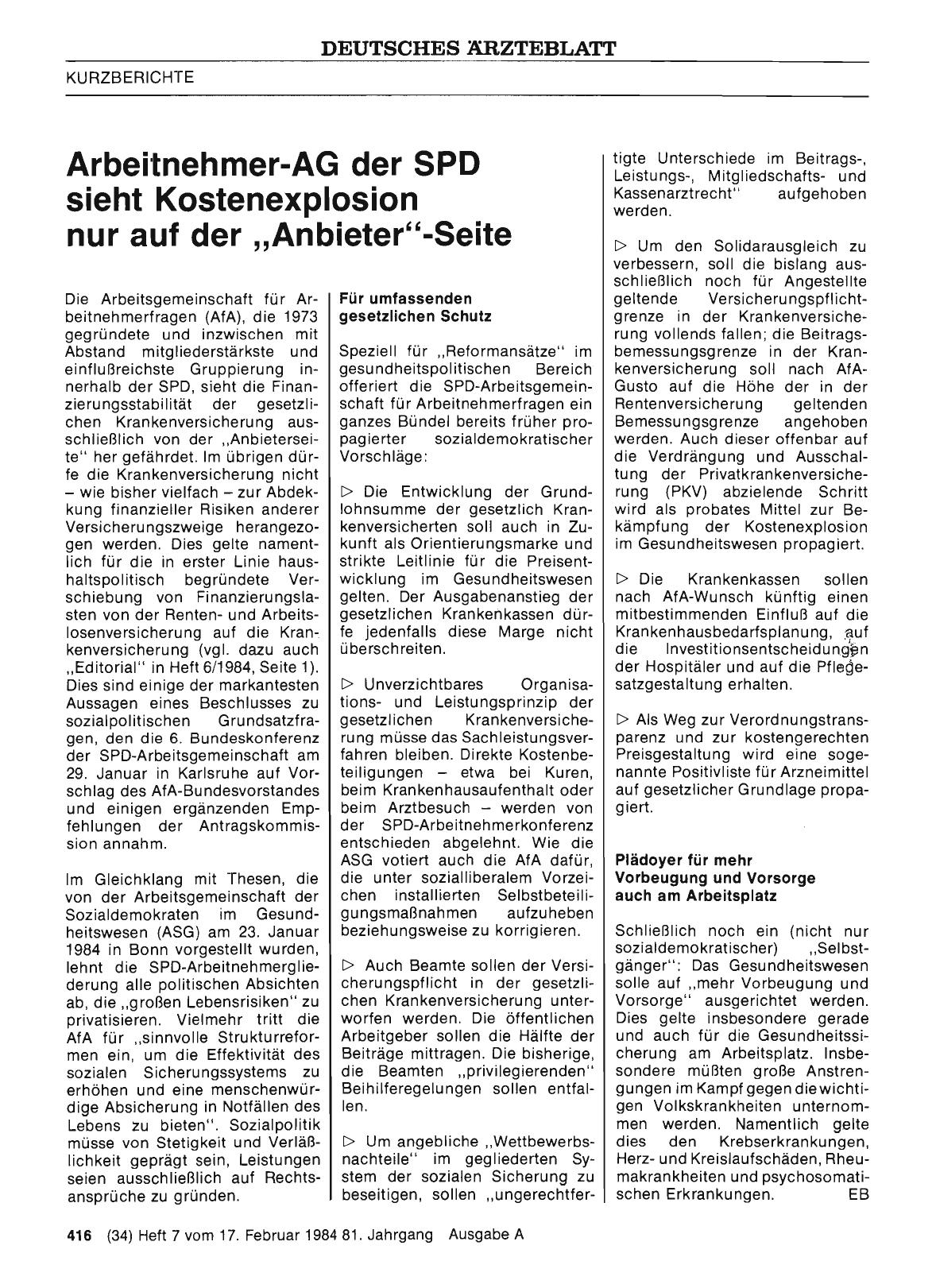 Vorschauseite 1: Arbeitnehmer-AG der SPD sieht Kostenexplosion nur auf der „Anbieter“-Seite