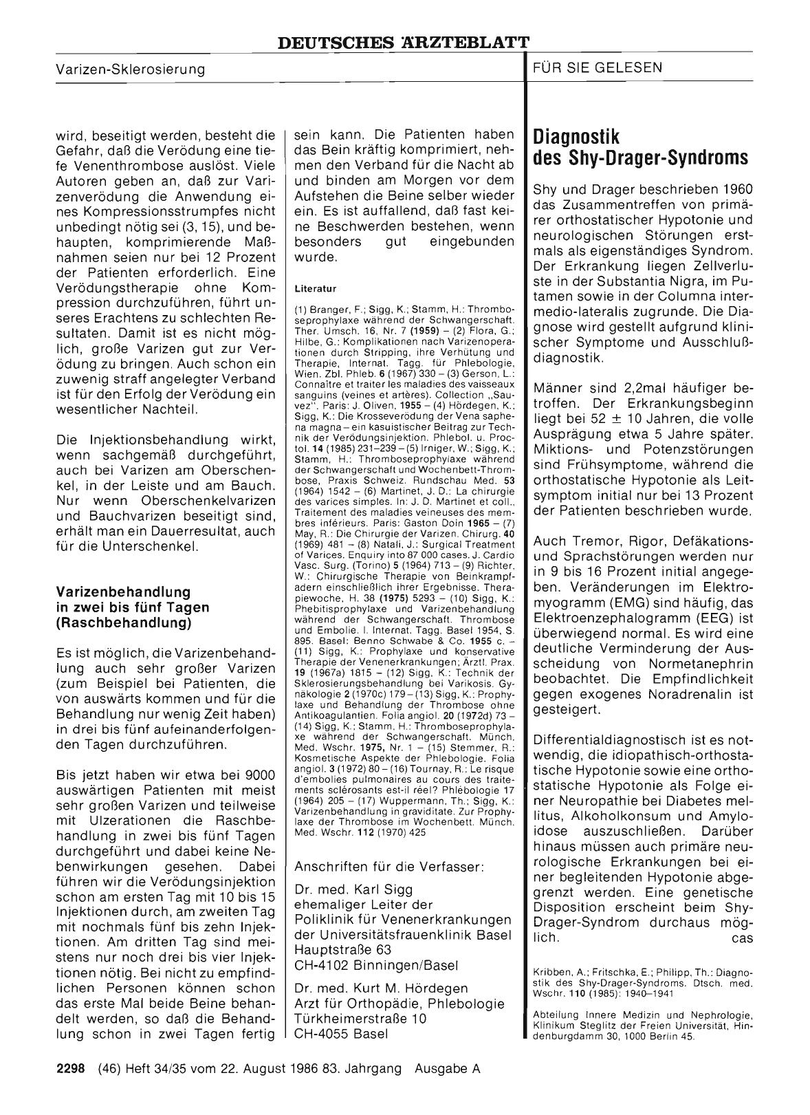 Vorschauseite 1: Diagnostik des Shy-Drager-Syndroms