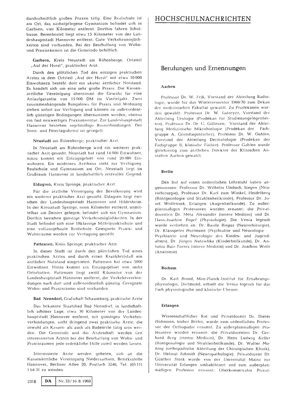 Vorschauseite 1: Berufungen und Ernennungen