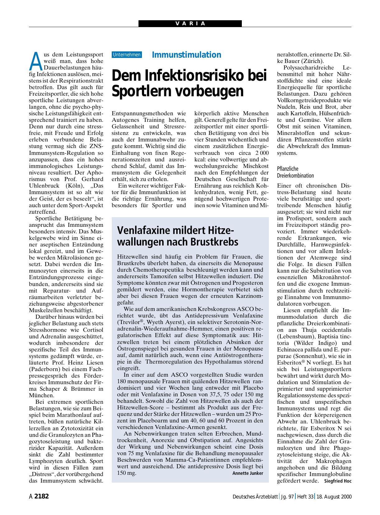 Vorschauseite 1: Immunstimulation: Dem Infektionsrisiko bei Sportlern vorbeugen