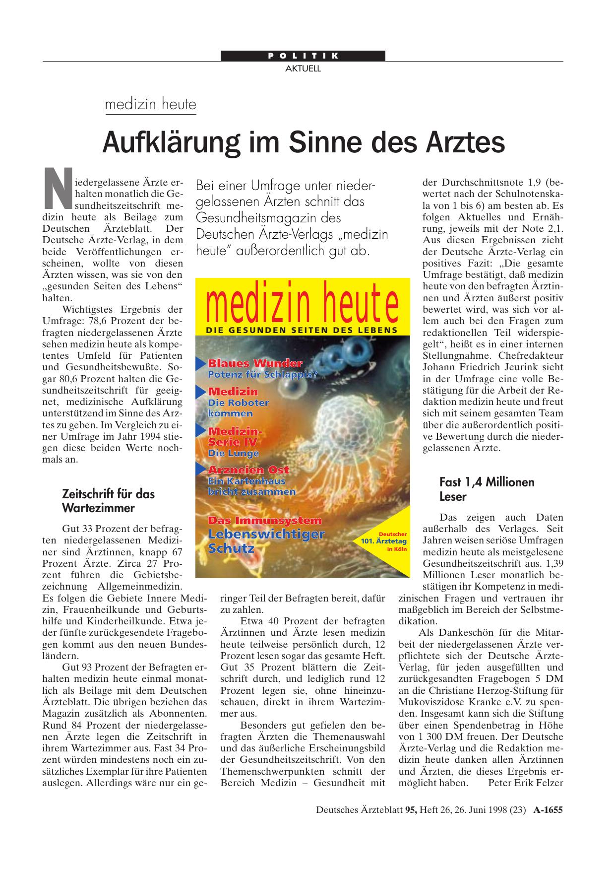 Vorschauseite 1: medizin heute: Aufklärung im Sinne des Arztes
