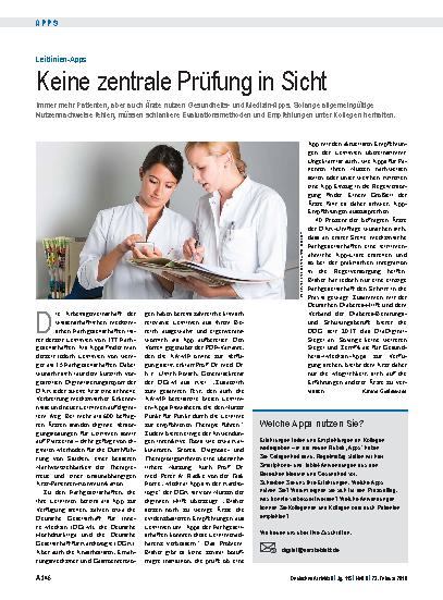 Vorschauseite 1: Leitlinien-Apps: Keine zentrale Prüfung in Sicht