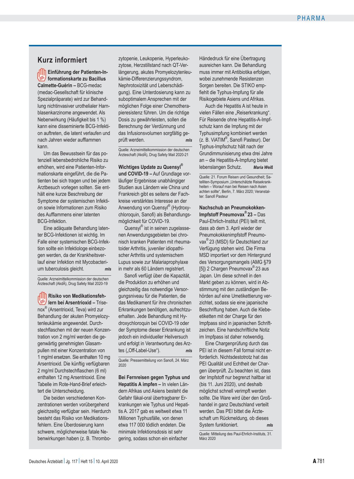 Vorschauseite 1: Kurz informiert