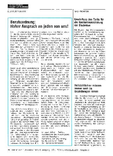 Vorschauseite 1: Umstellung des Tarifs für die Krankenversicherung der Studenten