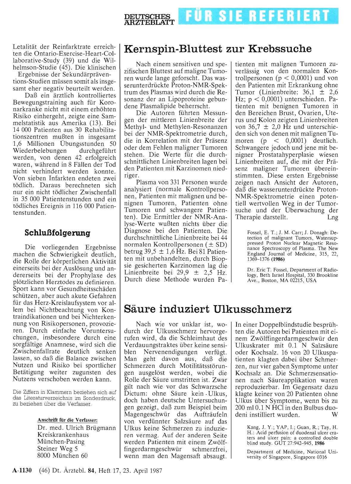 Vorschauseite 1: Säure induziert Ulkusschmerz