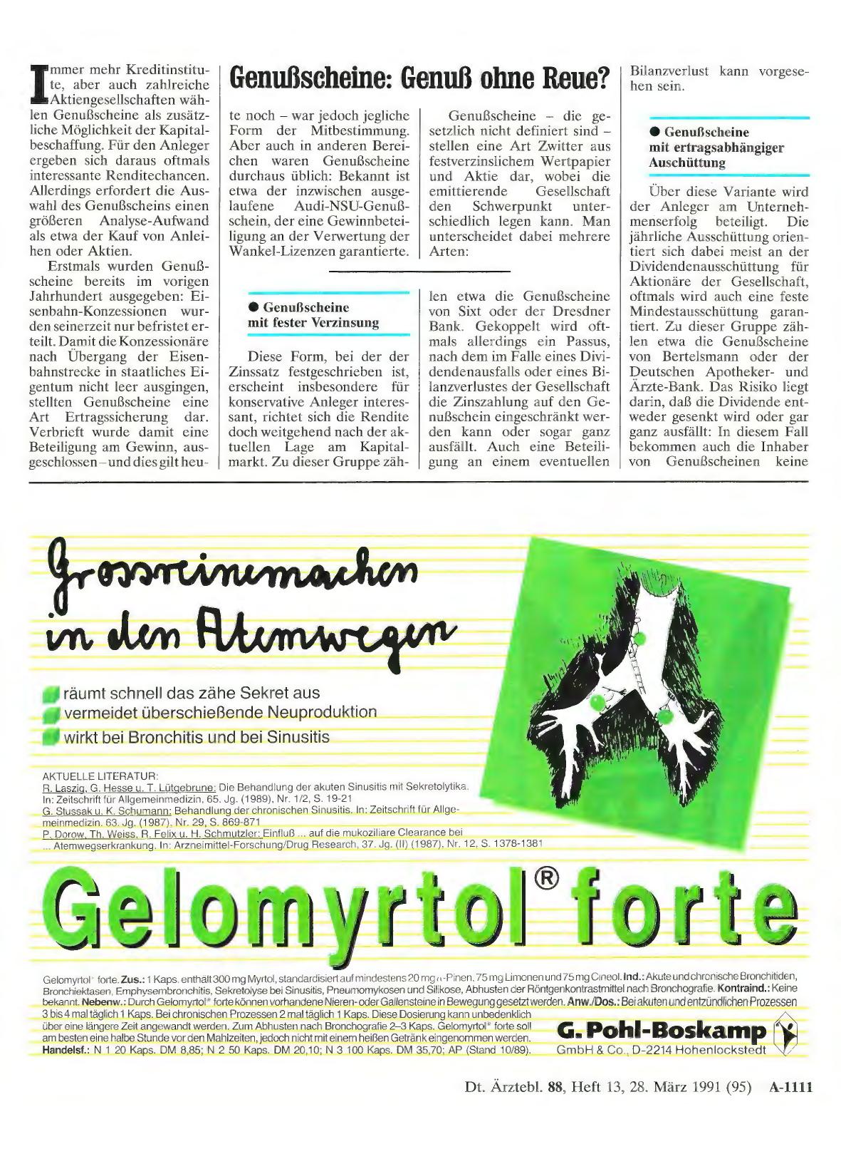 Vorschauseite 1: Genußscheine: Genuß ohne Reue?