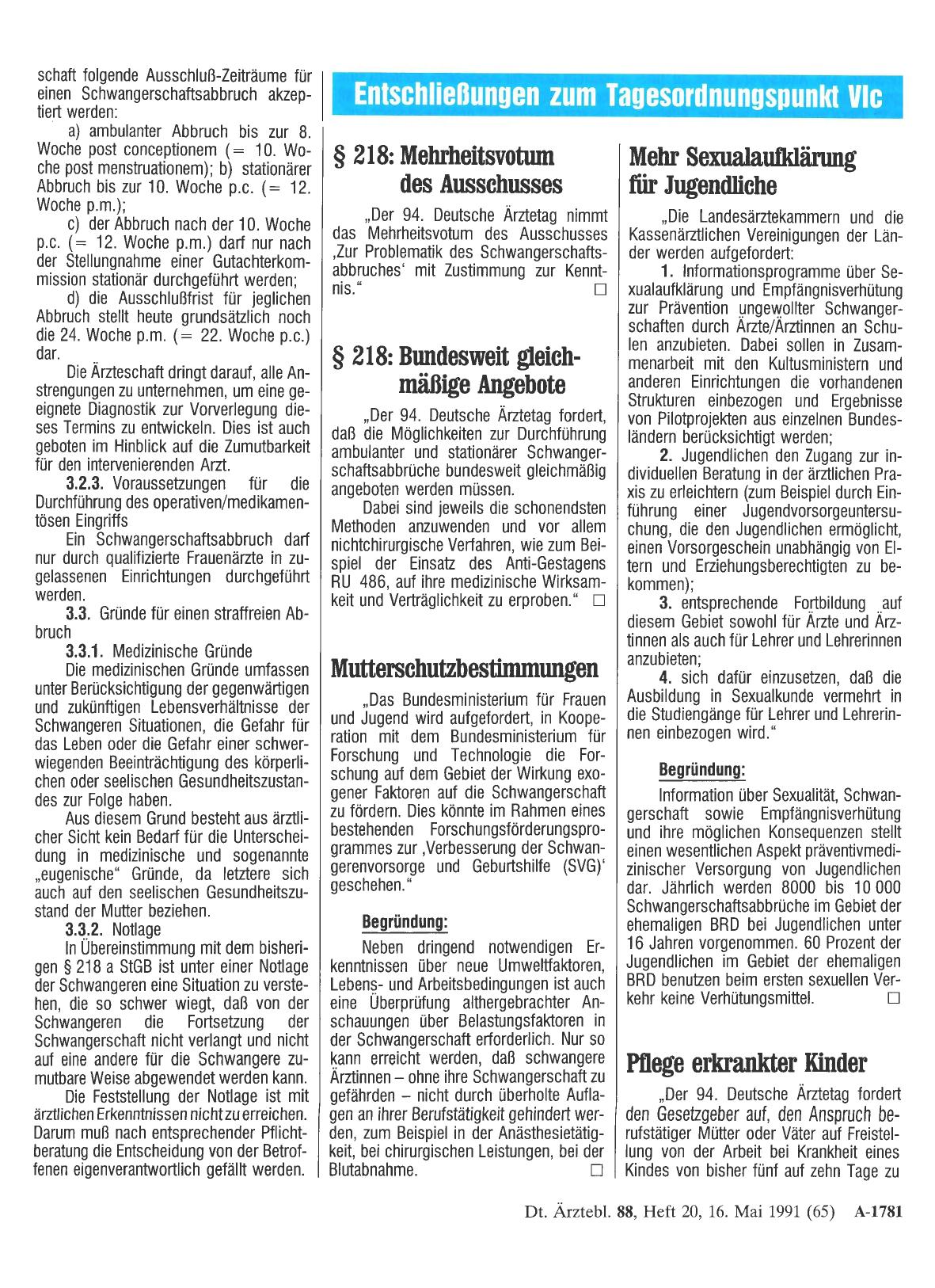 Vorschauseite 1: Entschließungen zum Tagesordnungspunkt VIc