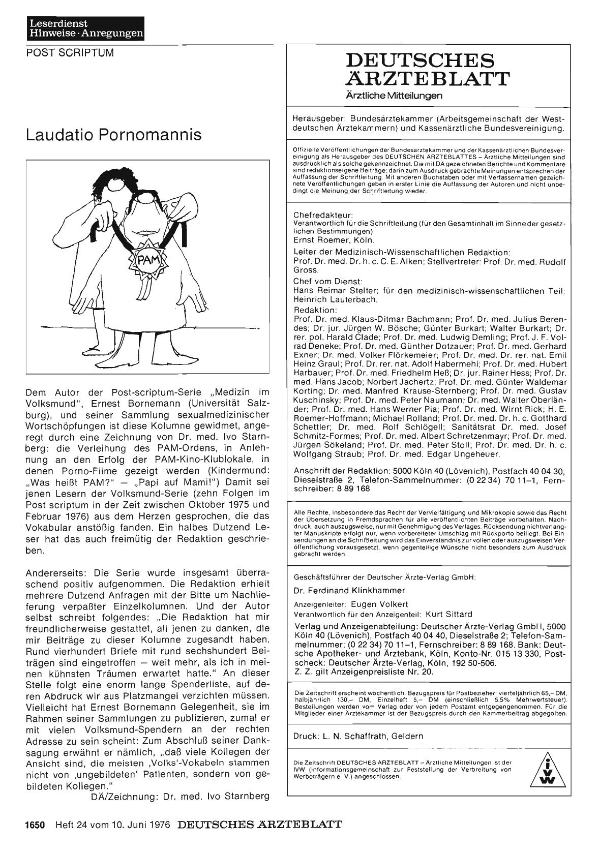 Vorschauseite 1: Laudatio Pornomannis