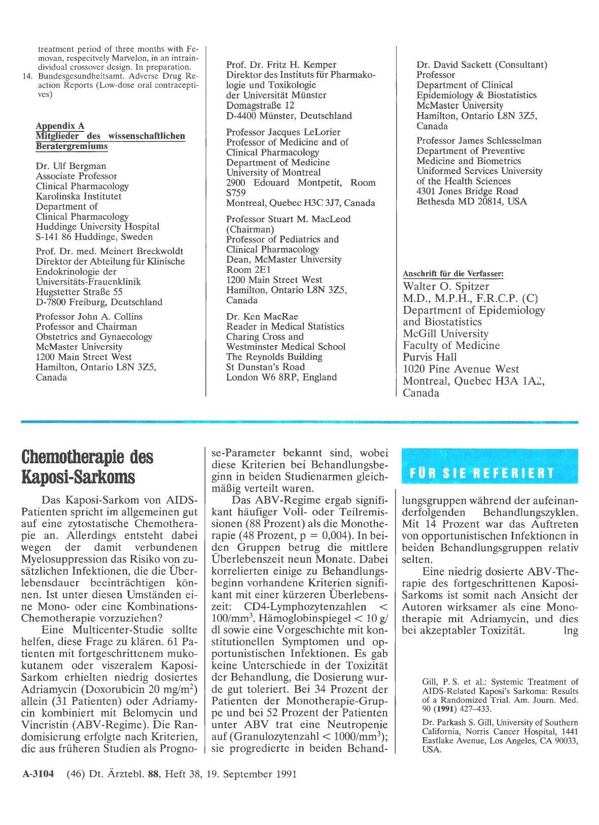 Vorschauseite 1: Chemotherapie des Kaposi-Sarkoms