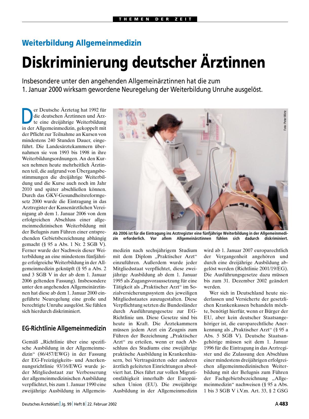 Vorschauseite 1: Weiterbildung Allgemeinmedizin: Diskriminierung deutscher Ärztinnen