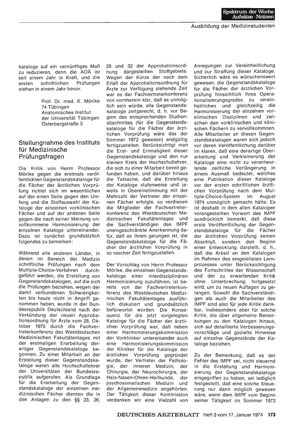 Vorschauseite 1: Stellungnahme des Instituts für Medizinische Prüfungsfragen