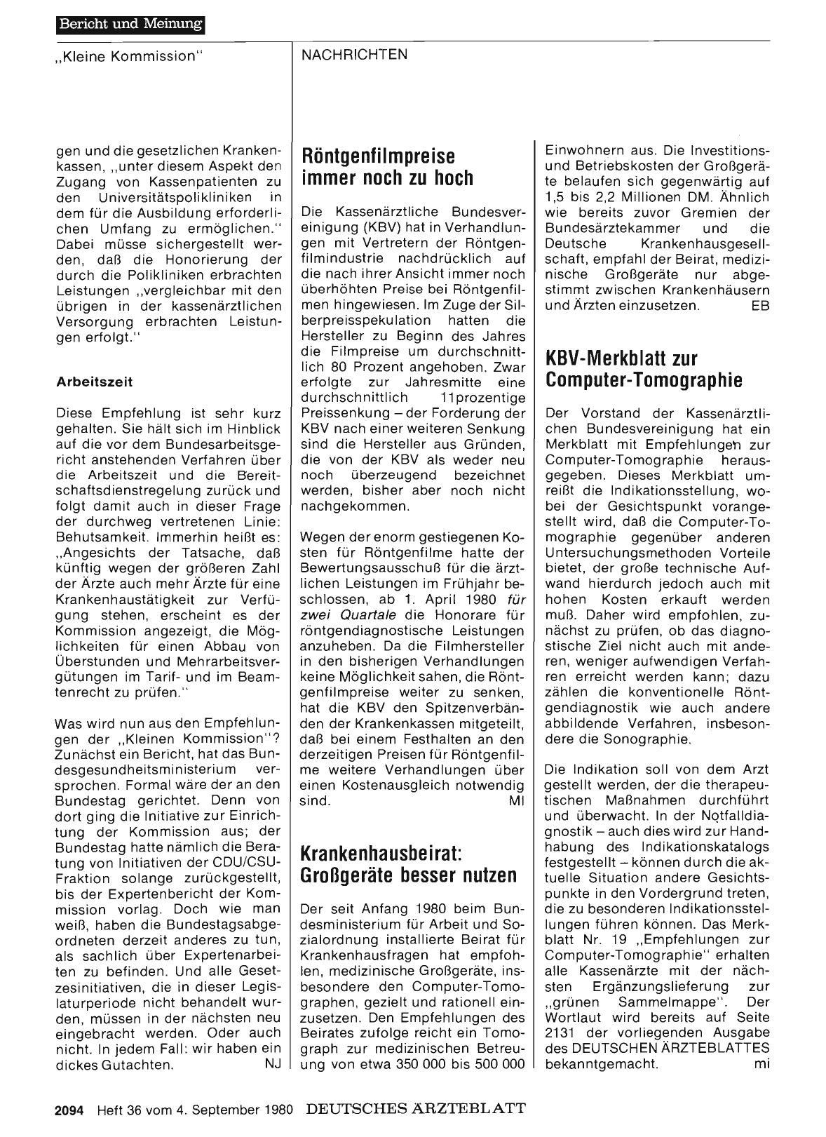 Vorschauseite 1: KBV-Merkblatt zur Computer-Tomographie