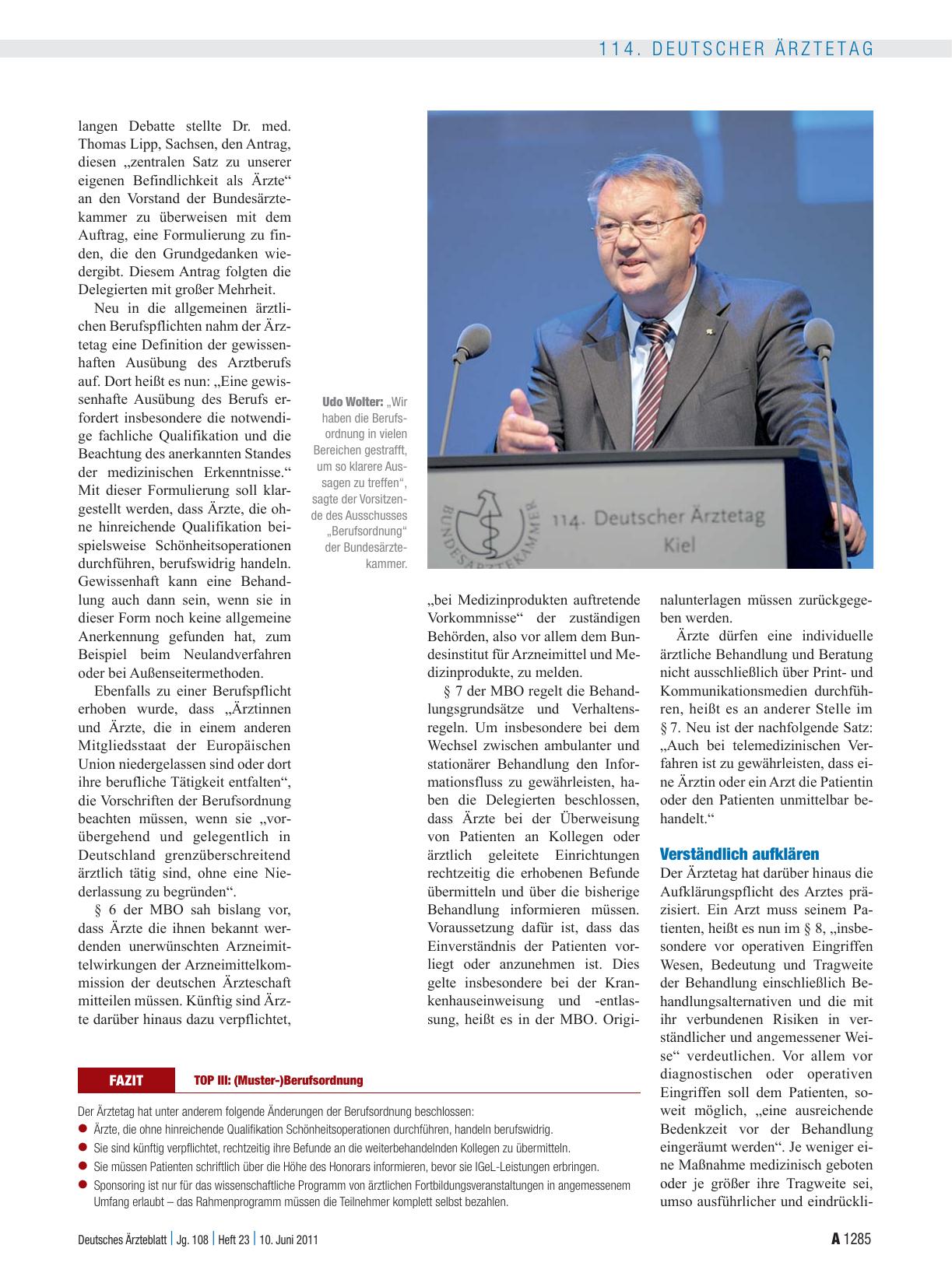 Vorschauseite 2: (Muster-)Berufsordnung: Ärztliche Unabhängigkeit gestärkt