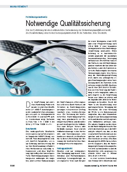 Vorschauseite 1: Fortbildungsnachweis: Notwendige Qualitätssicherung