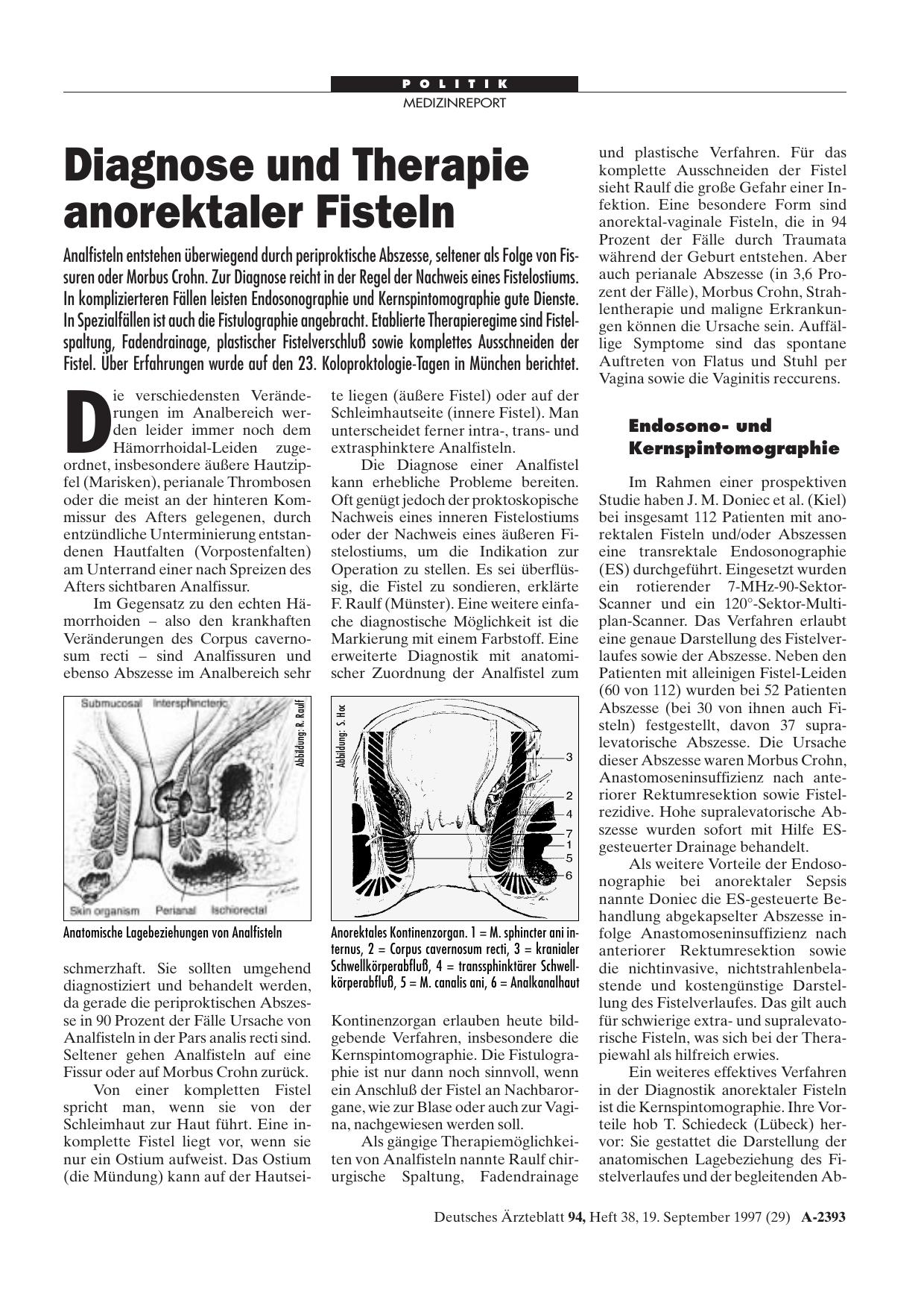 Vorschauseite 1: Diagnose und Therapie anorektaler Fisteln