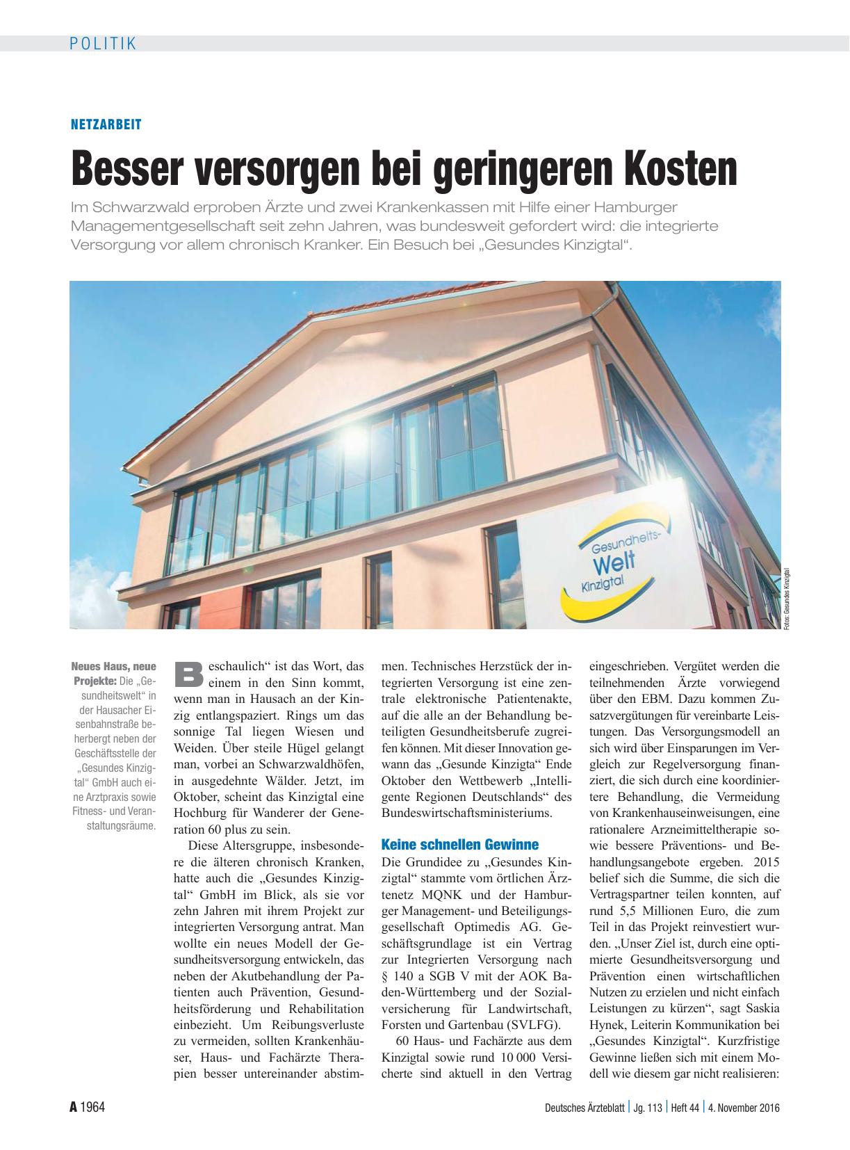 Vorschauseite 1: Netzarbeit: Besser versorgen bei geringeren Kosten