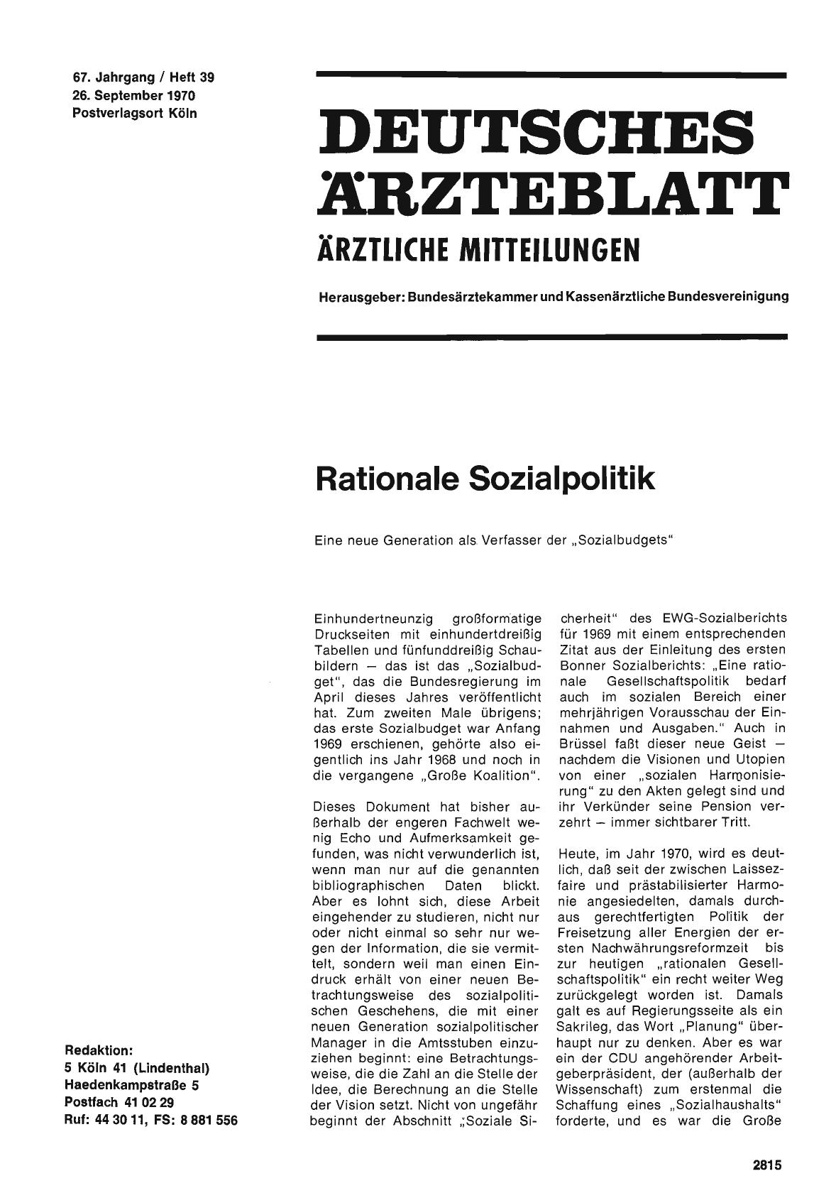 Vorschauseite 1: Rationale Sozialpolitik