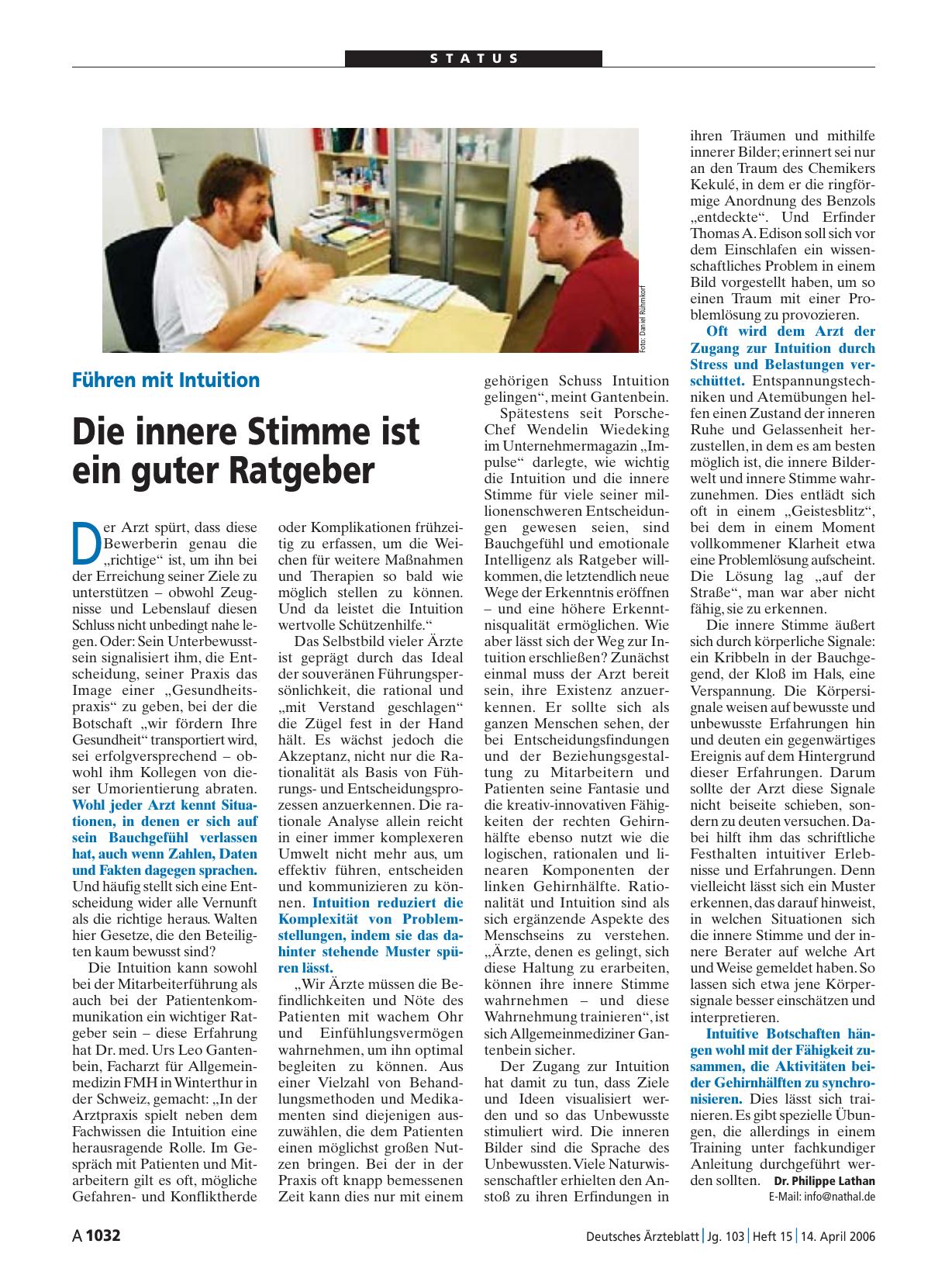 Vorschauseite 1: Führen mit Intuition: Die innere Stimme ist ein guter Ratgeber