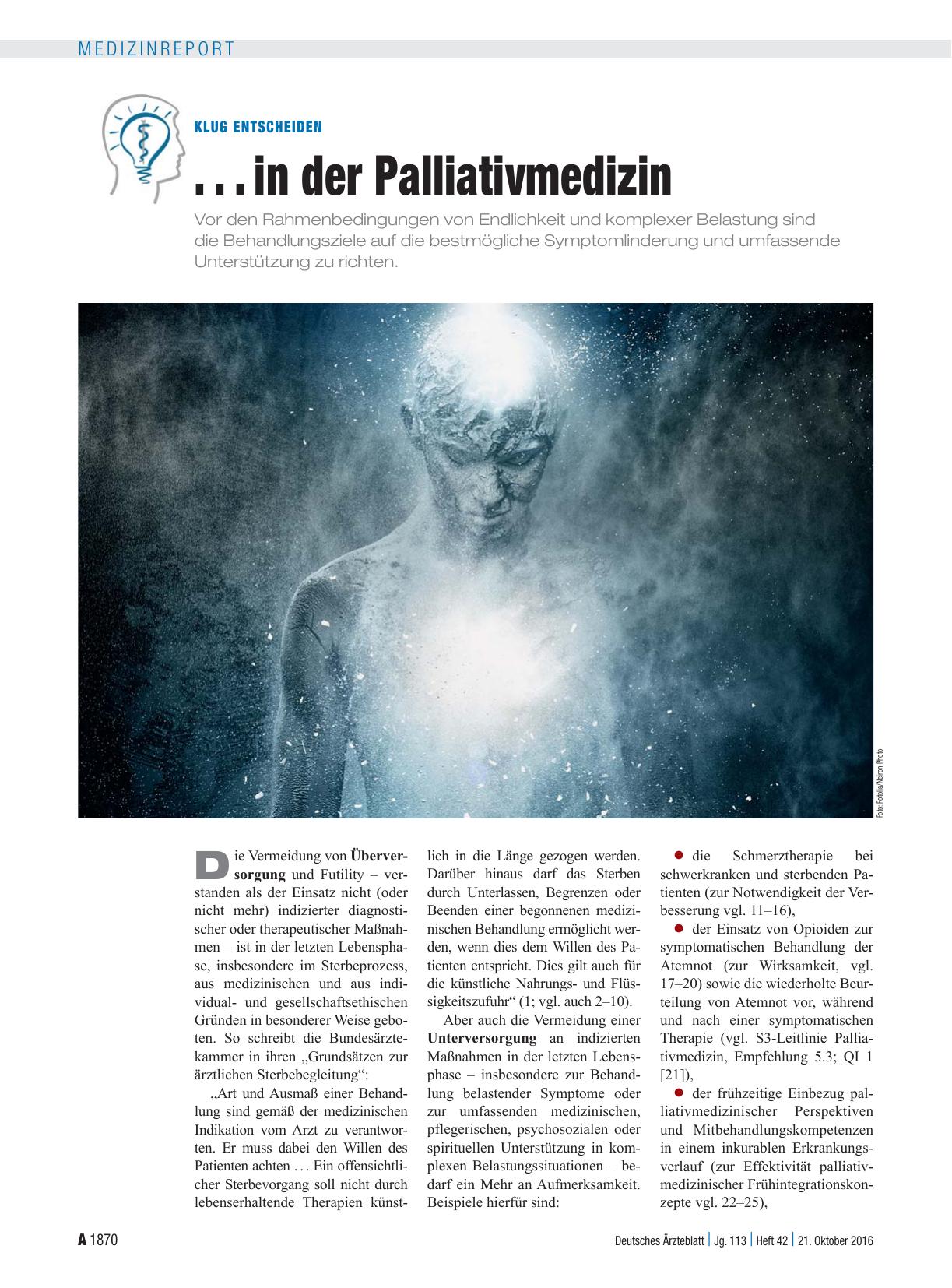 Vorschauseite 1: Klug entscheiden: . . . in der Palliativmedizin