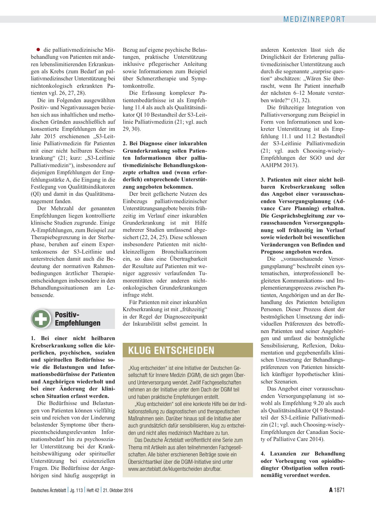 Vorschauseite 2: Klug entscheiden: . . . in der Palliativmedizin