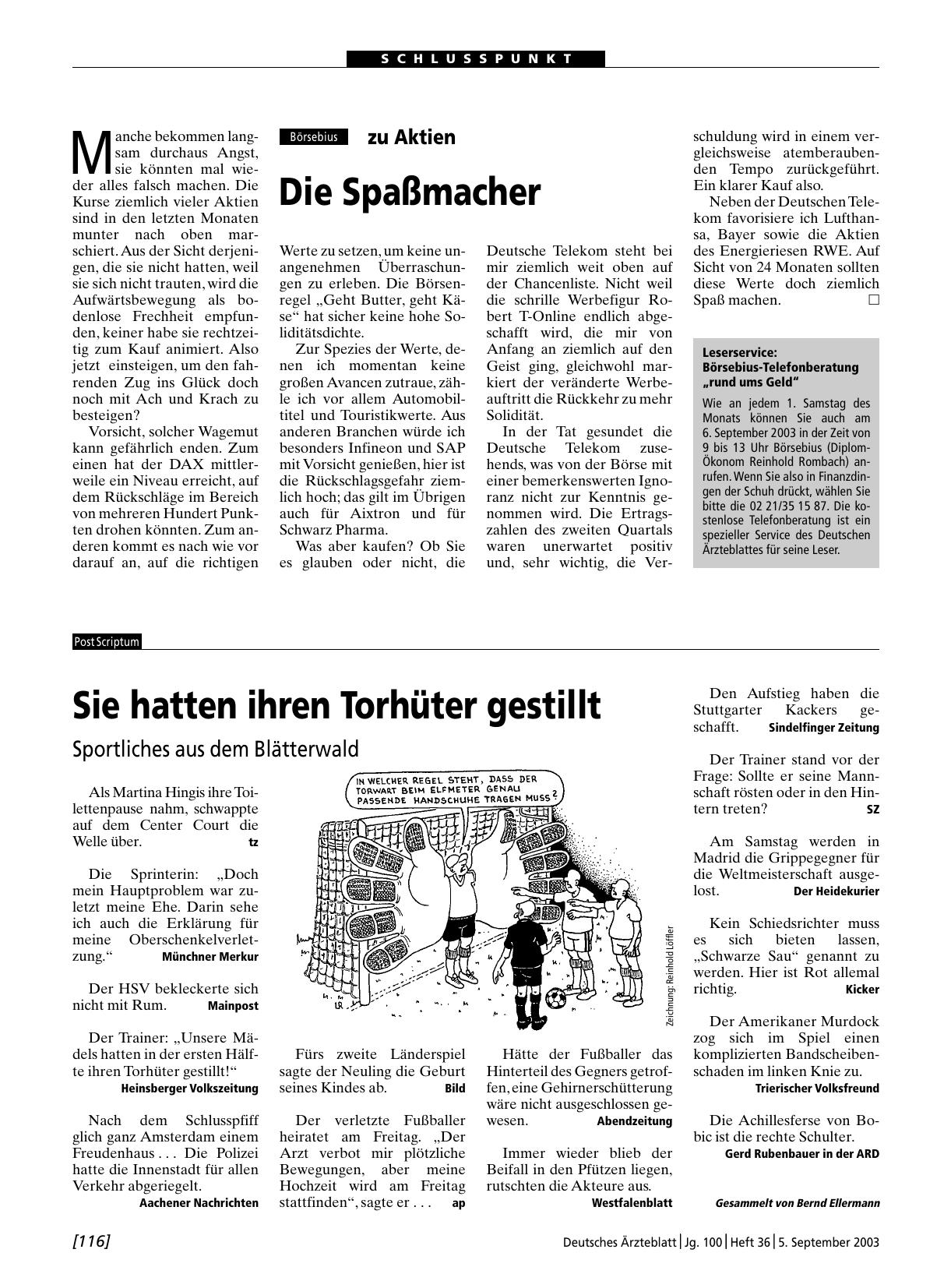 Vorschauseite 1: Börsebius zu Aktien: Die Spaßmacher