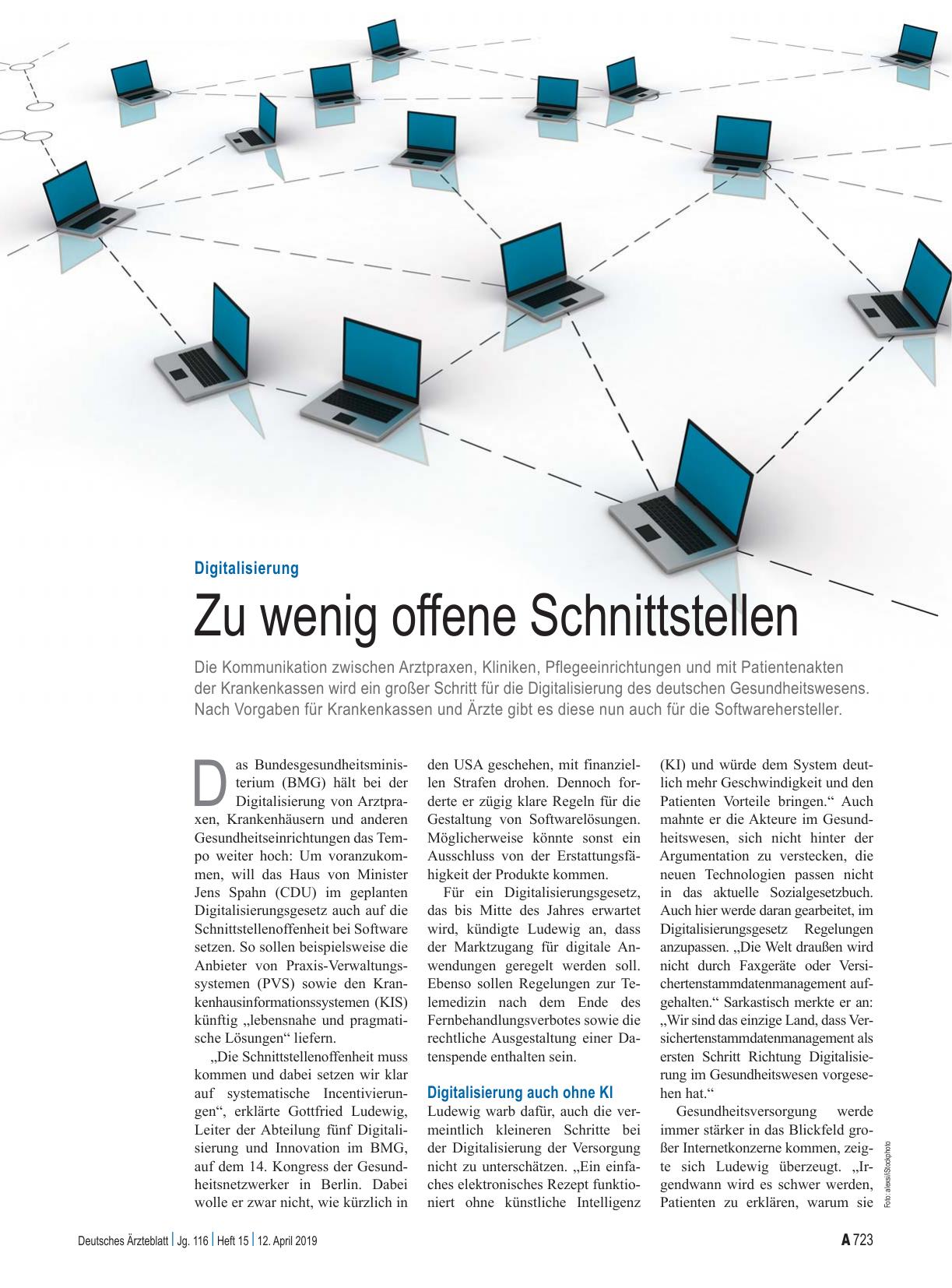 Vorschauseite 1: Digitalisierung: Zu wenig offene Schnittstellen