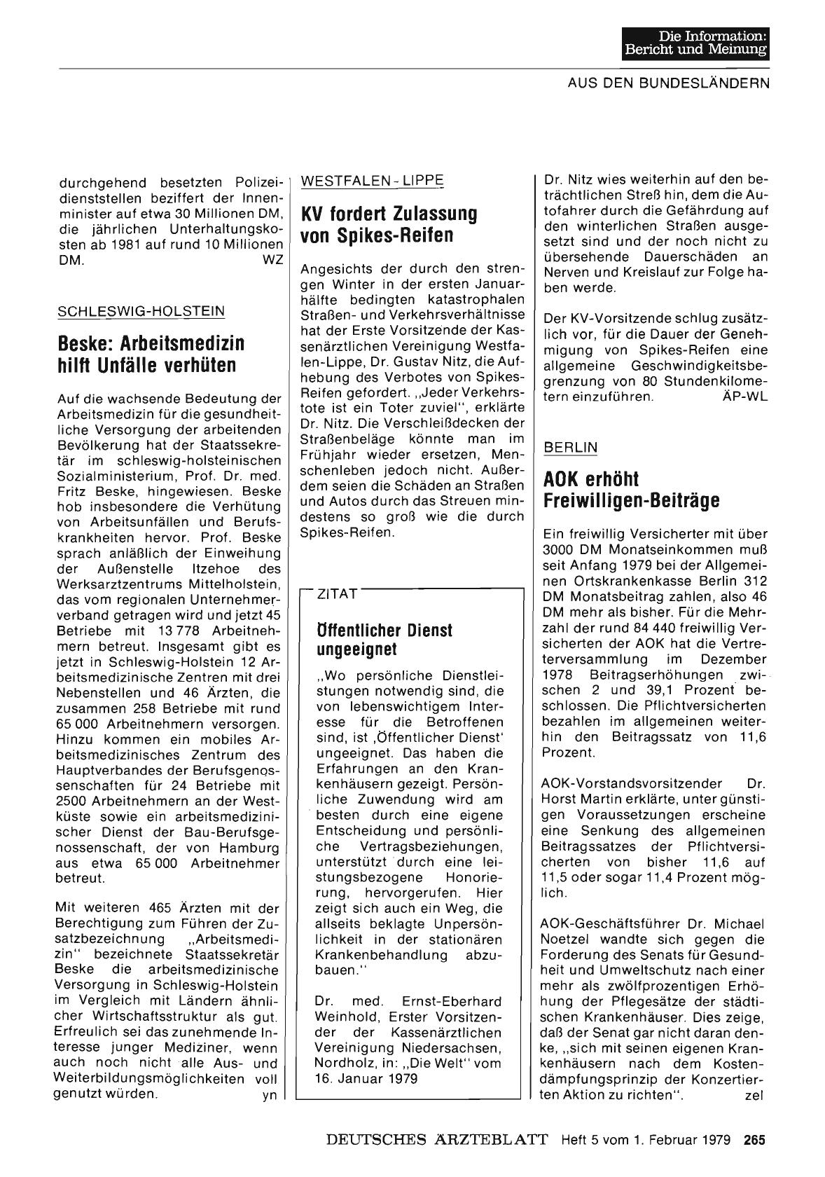Vorschauseite 1: Schleswig-Holstein: Beske: Arbeitsmedizin hilft Unfälle verhüten