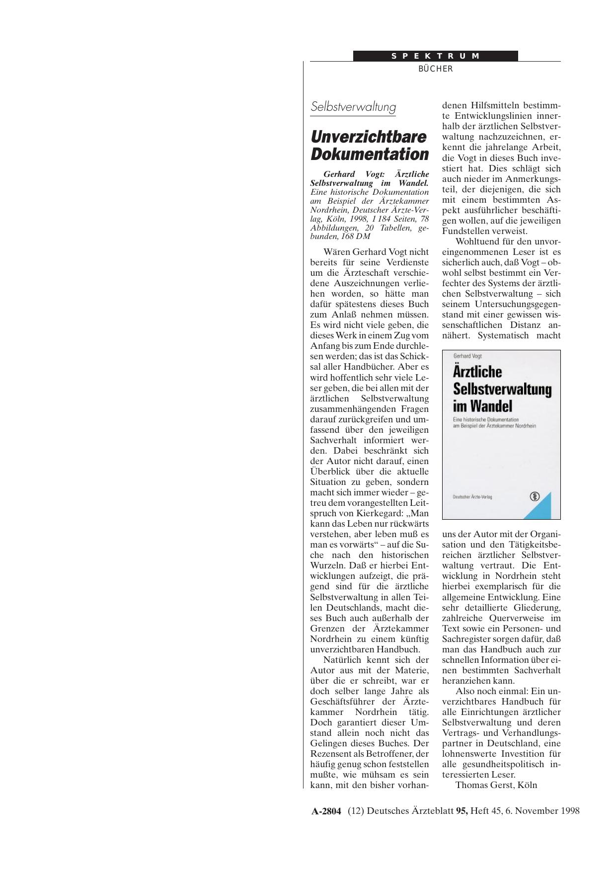Vorschauseite 1: Ärztliche Selbstverwaltung im Wandel