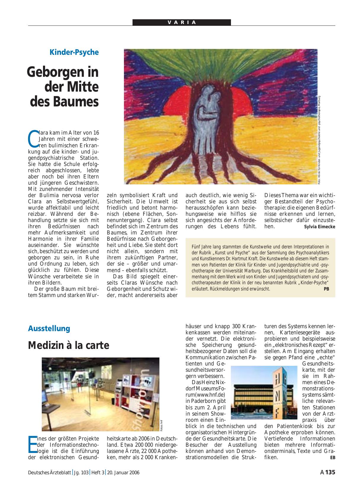 Vorschauseite 1: Ausstellung: Medizin à la carte