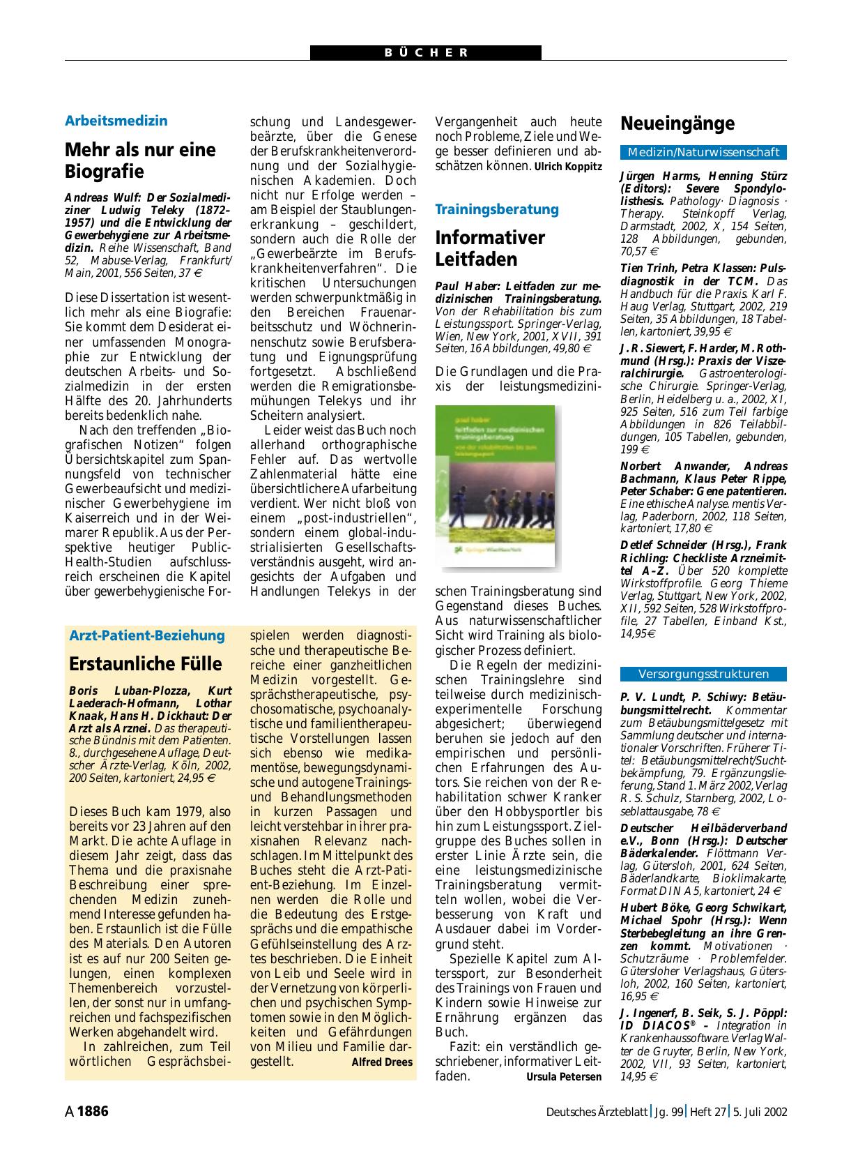 Vorschauseite 1: Der Arzt als Arznei