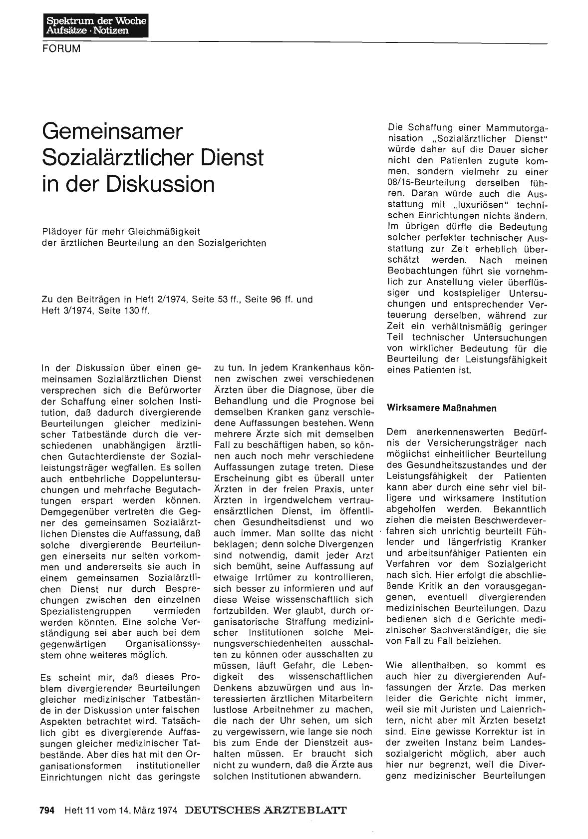 Vorschauseite 1: Gemeinsamer Sozialärztlicher Dienst in der Diskussion