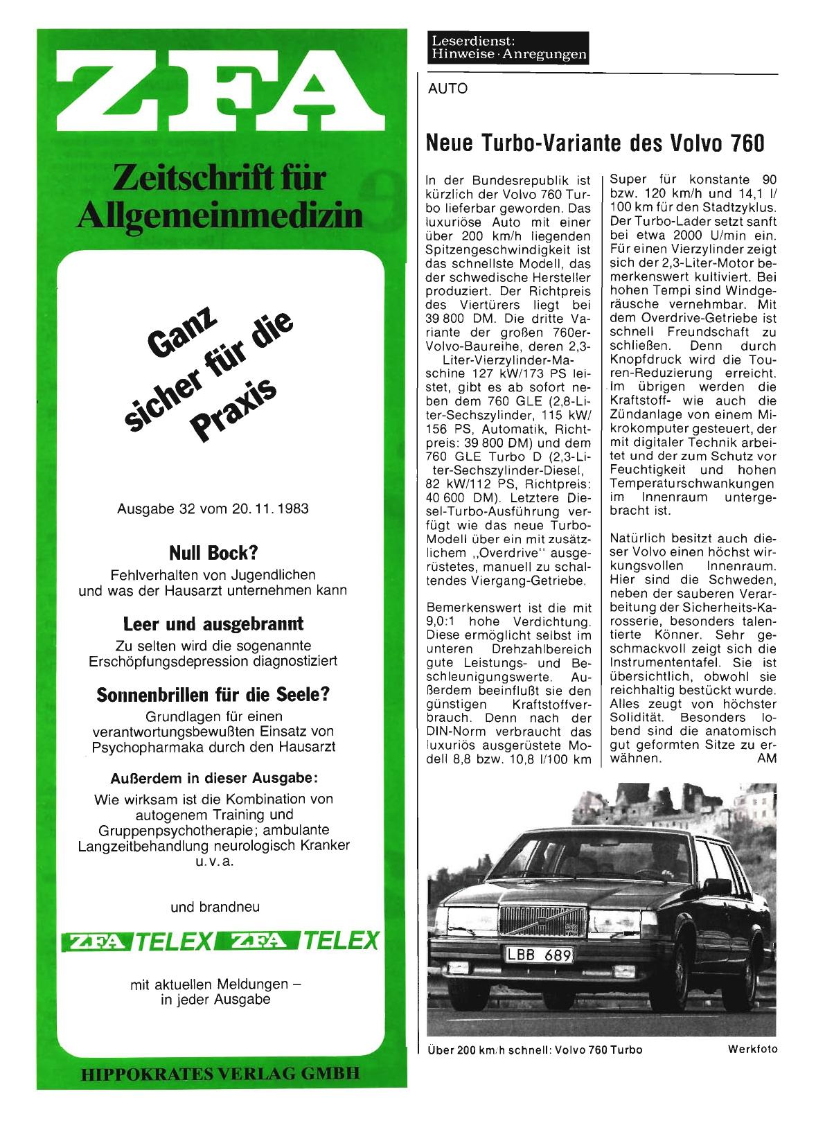 Vorschauseite 1: Neue Turbo-Variante des Volvo 760
