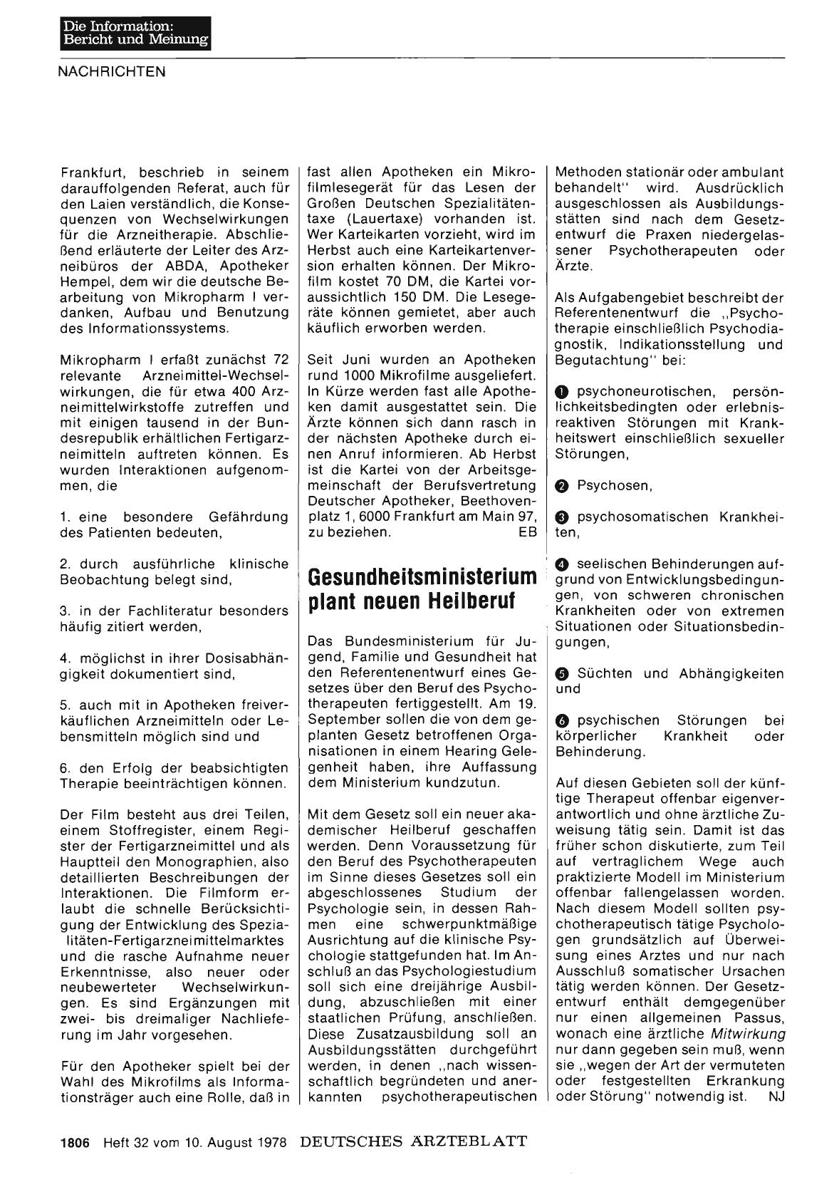 Vorschauseite 1: Gesundheitsministerium plant neuen Heilberuf