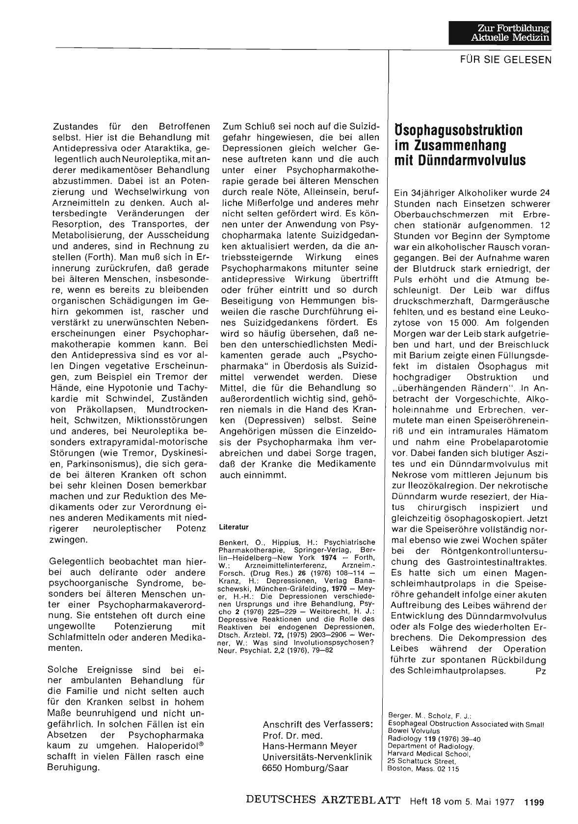 Vorschauseite 1: ösophagusobstruktion im Zusammenhang mit Dünndarmvolvulus