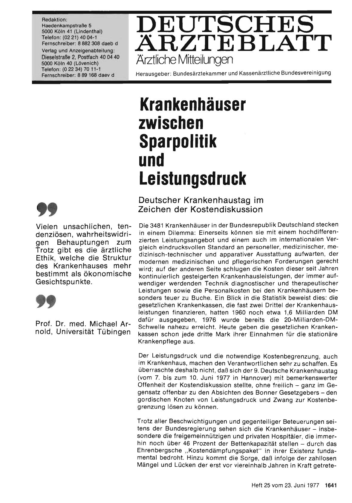 Vorschauseite 1: Krankenhäuser zwischen Sparpolitik und Leistungsdruck Deutscher Krankenhaustag im Zeichen der Kostendiskussion