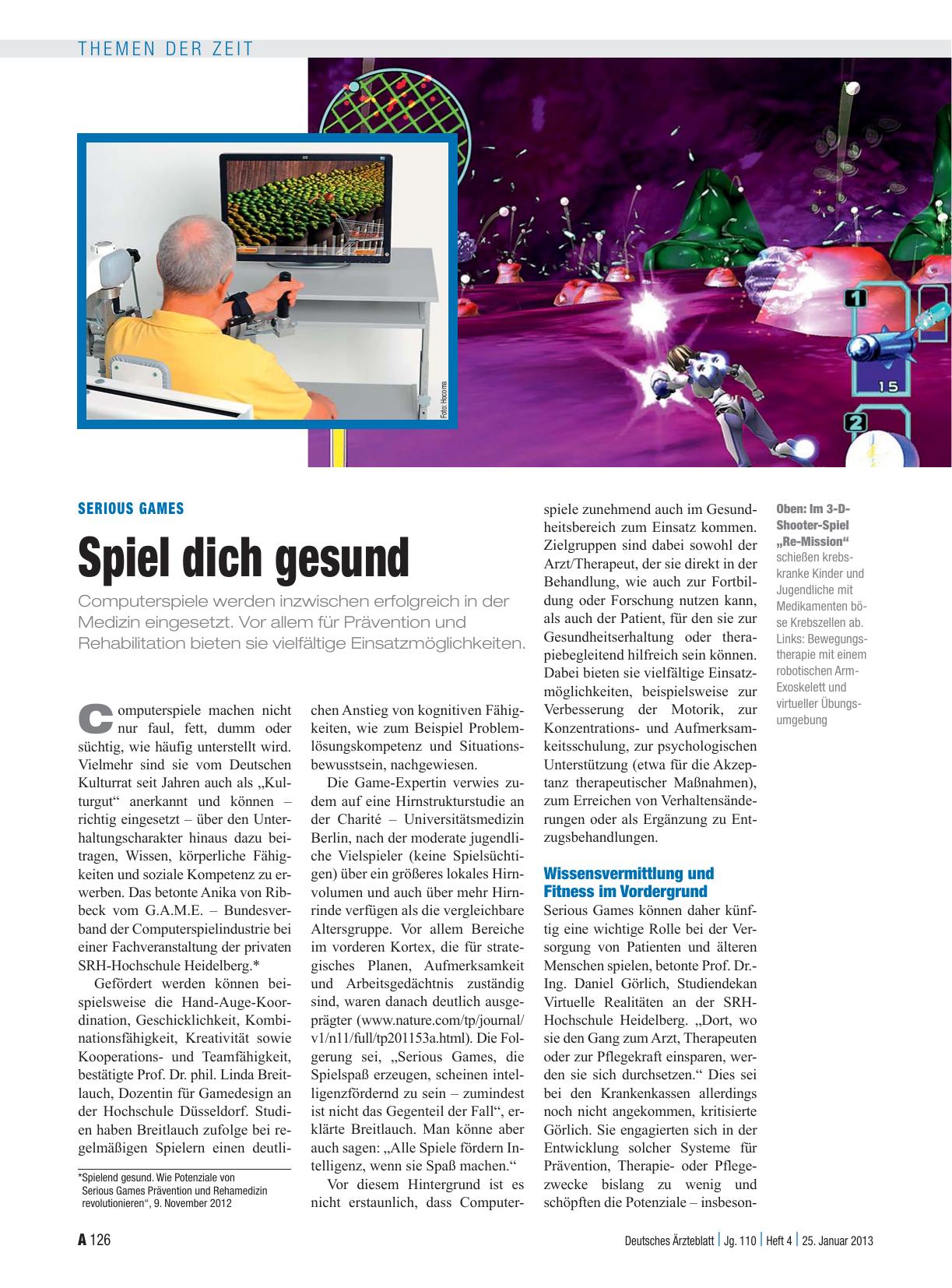 Vorschauseite 1: Serious Games: Spiel dich gesund