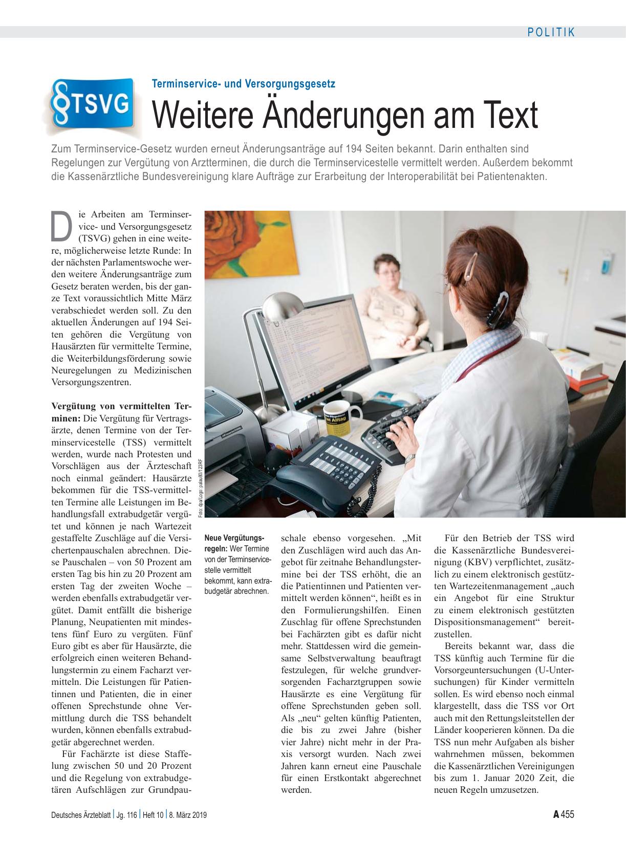 Vorschauseite 1: Terminserviceund Versorgungsgesetz: Weitere Änderungen am Text