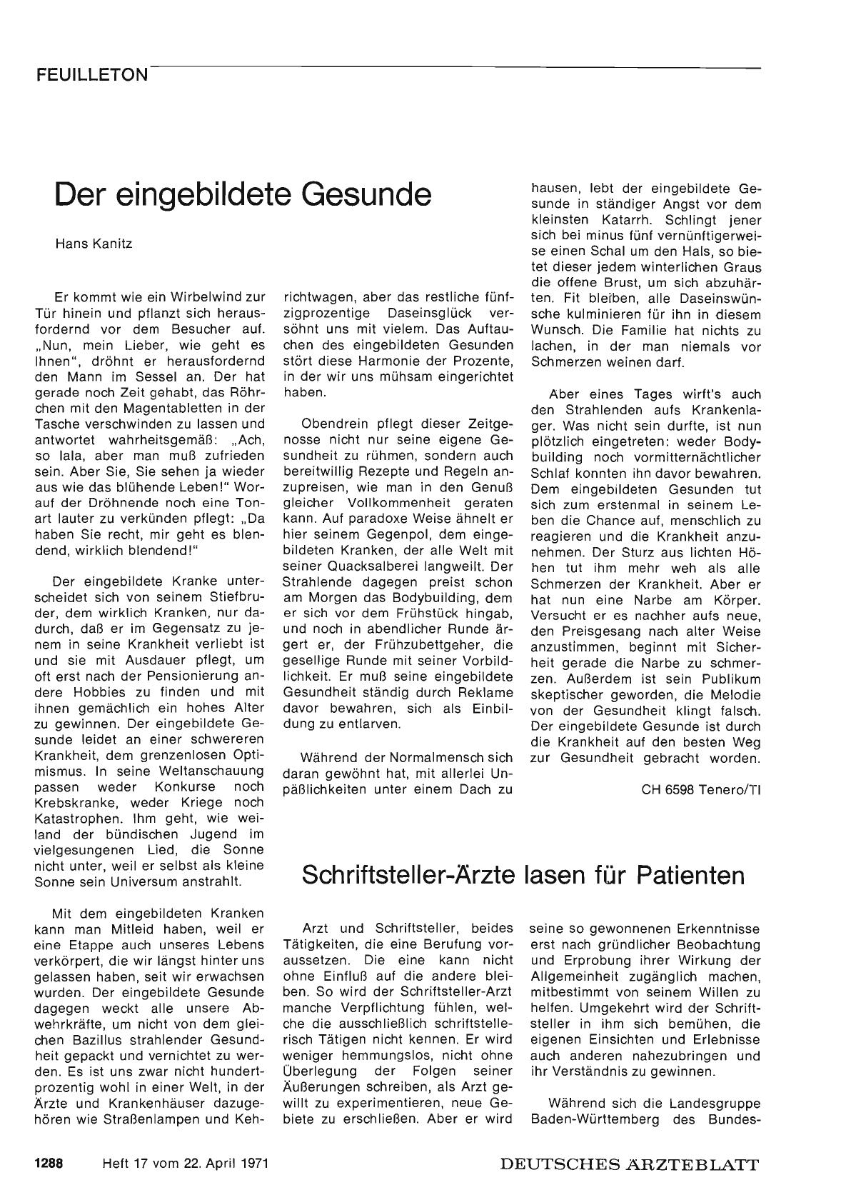 Vorschauseite 1: Schriftsteller-Ärzte lasen für Patienten