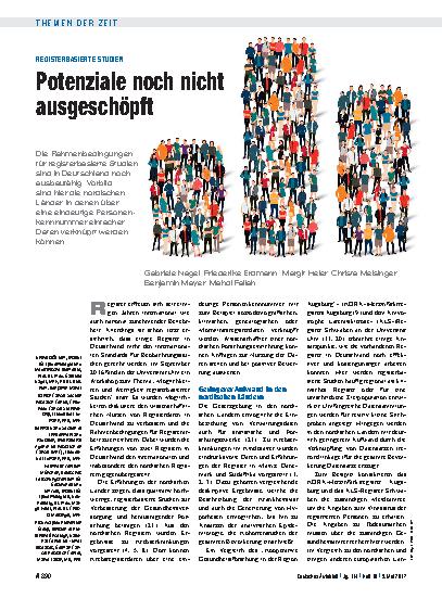 Vorschauseite 1: Registerbasierte Studien: Potenziale noch nicht ausgeschöpft