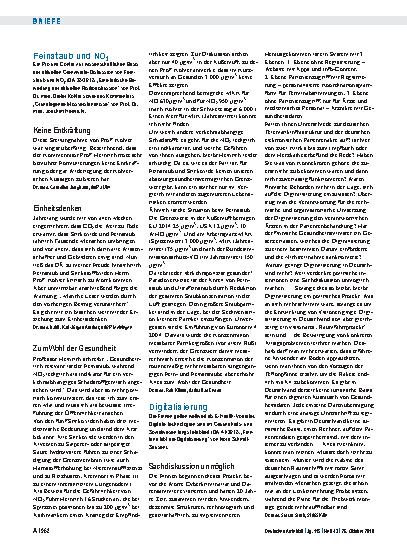 Vorschauseite 1: Feinstaub und NO 2: Einheitsdenken