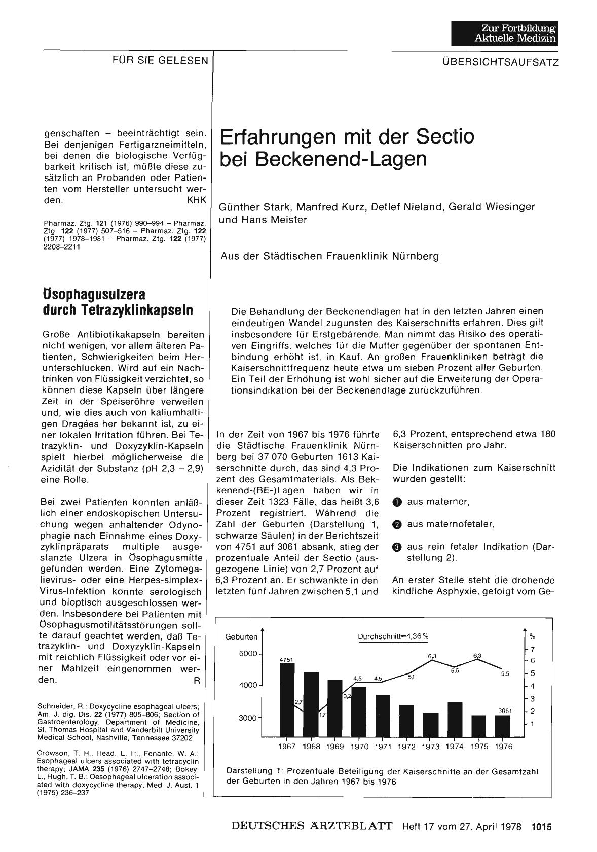 Vorschauseite 1: Erfahrungen mit der Sectio bei Beckenend-Lagen