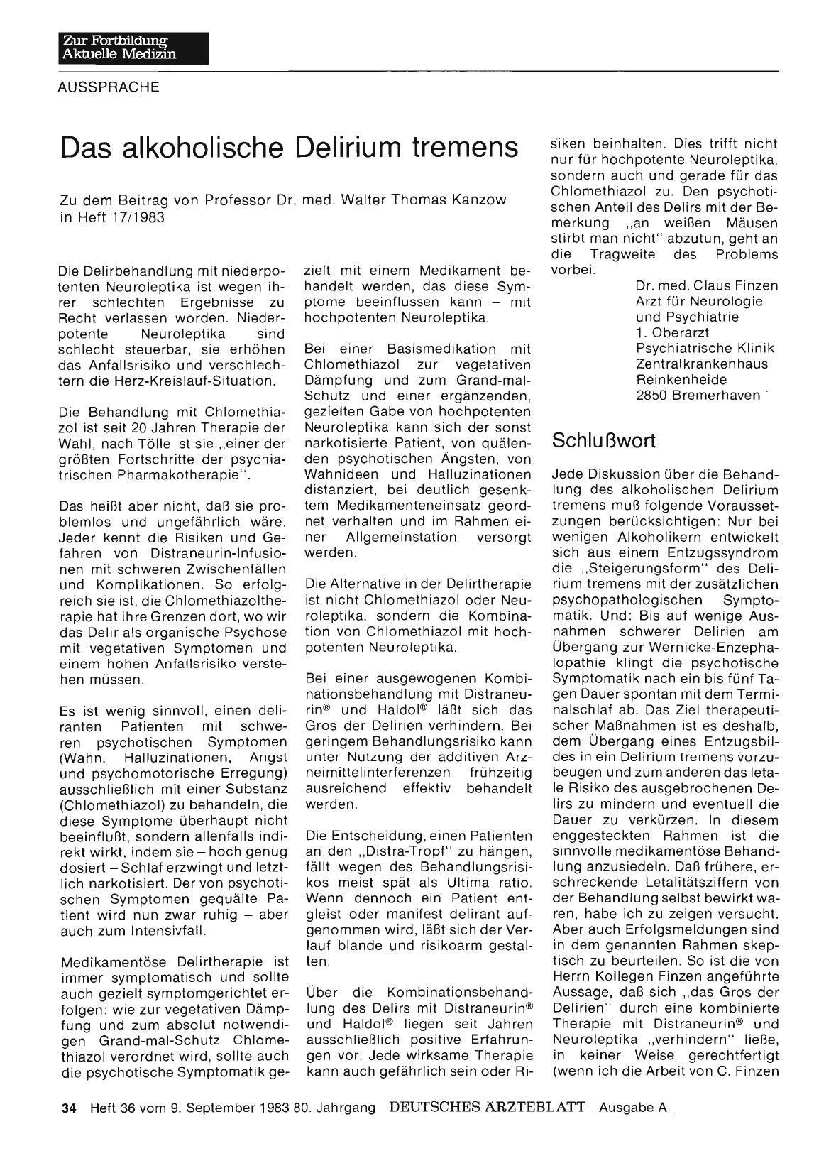 Vorschauseite 1: Das alkoholische Delirium tremens