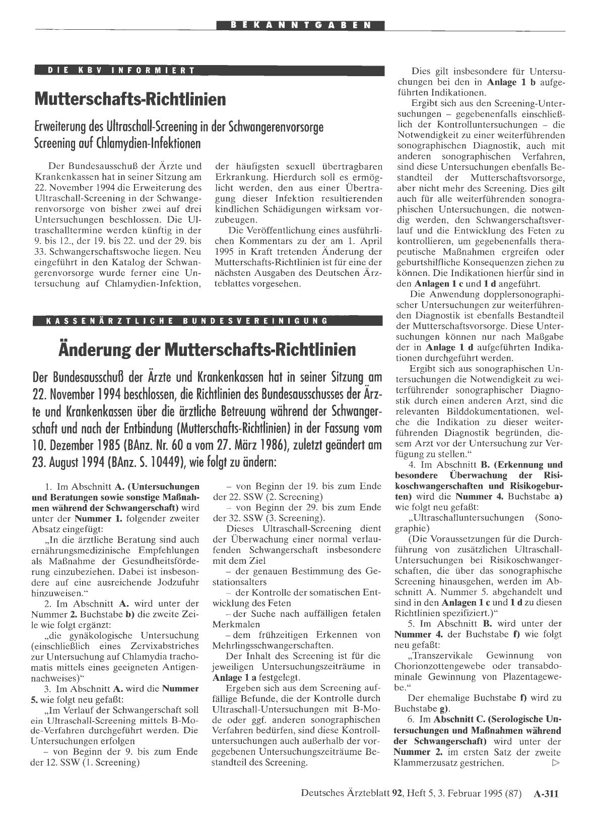 Vorschauseite 1: Mutterschafts-Richtlinien