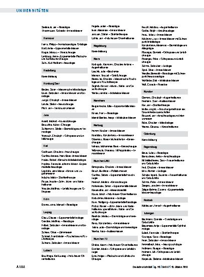 Vorschauseite 2: Medizinische Fakultäten: Habilitationen im 2. Quartal 2018
