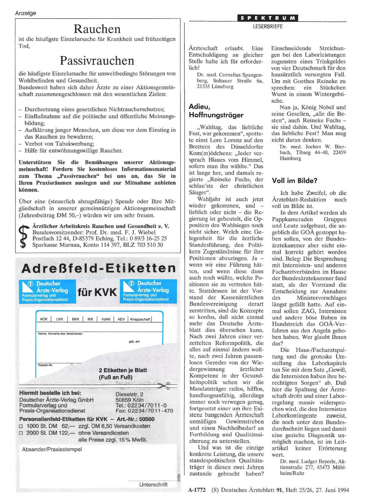 Vorschauseite 1: Politik: Voll im Bilde?