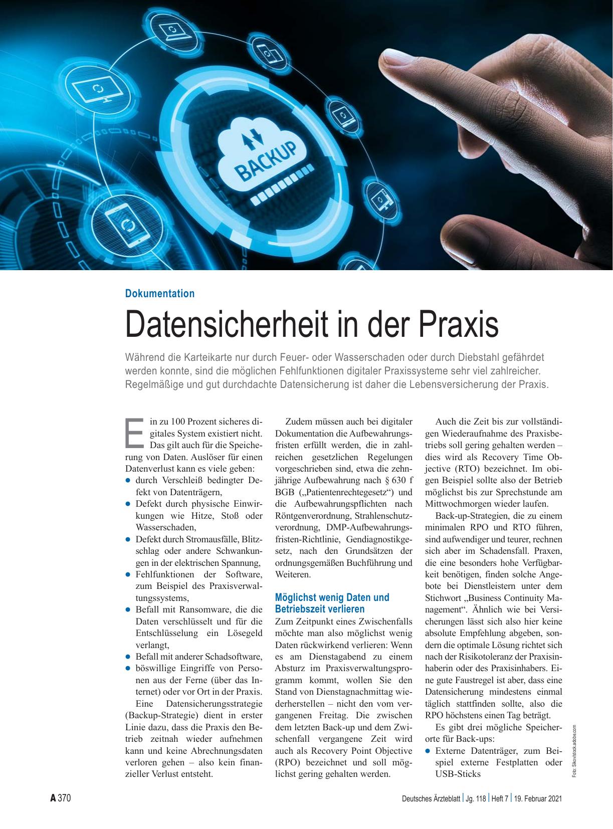 Vorschauseite 1: Dokumentation: Datensicherheit in der Praxis