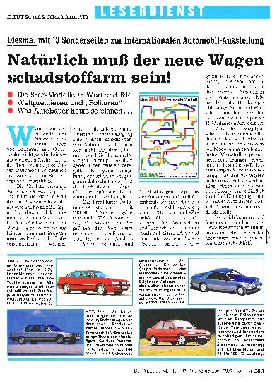 Vorschauseite 1: Natürlich muß der neue Wagen schadstoffarm sein!