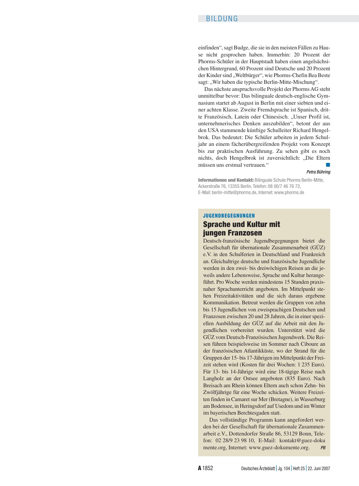 Vorschauseite 1: Jugendbegegnungen: Sprache und Kultur mit jungen Franzosen