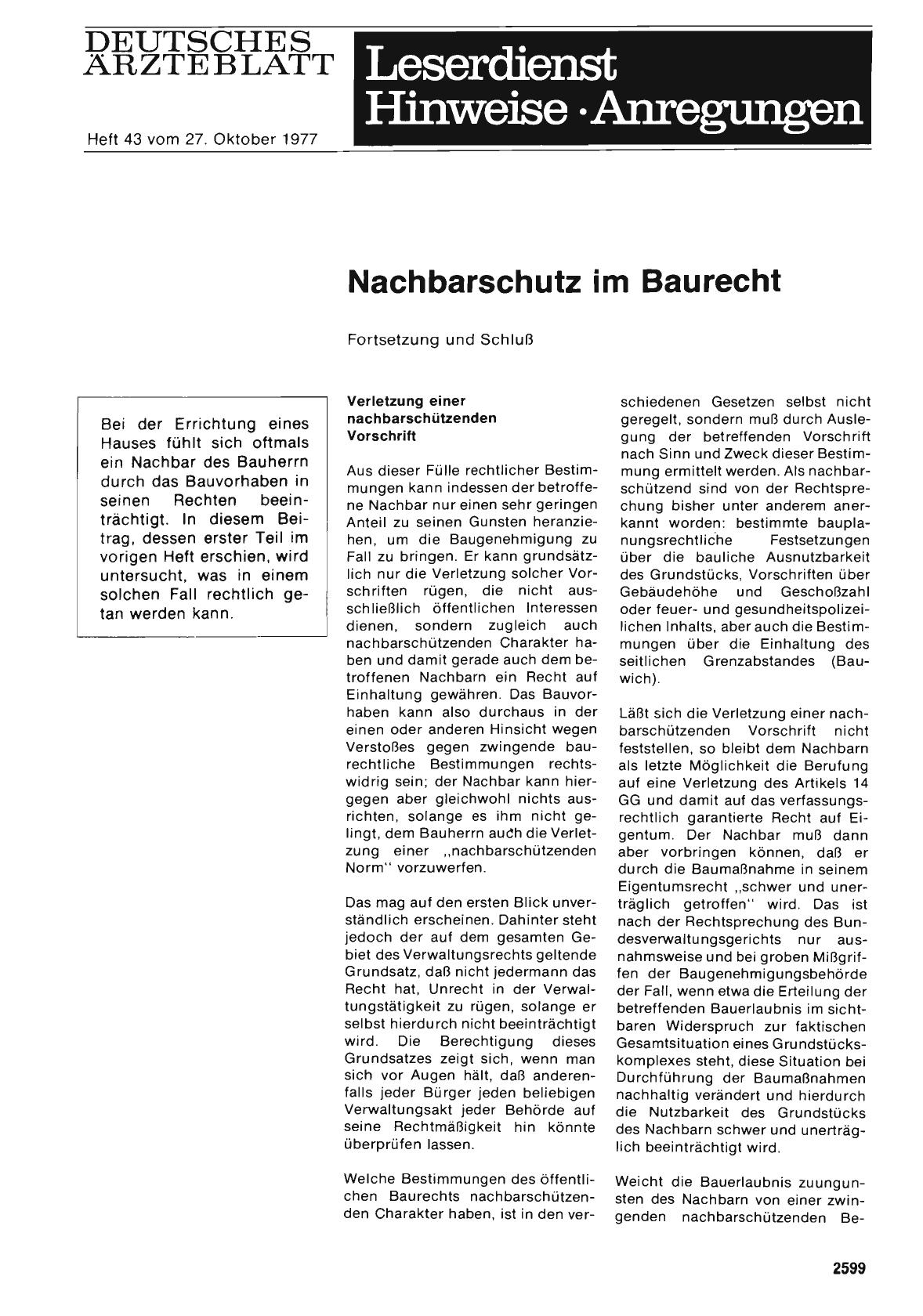 Vorschauseite 1: Nachbarschutz im Baurecht