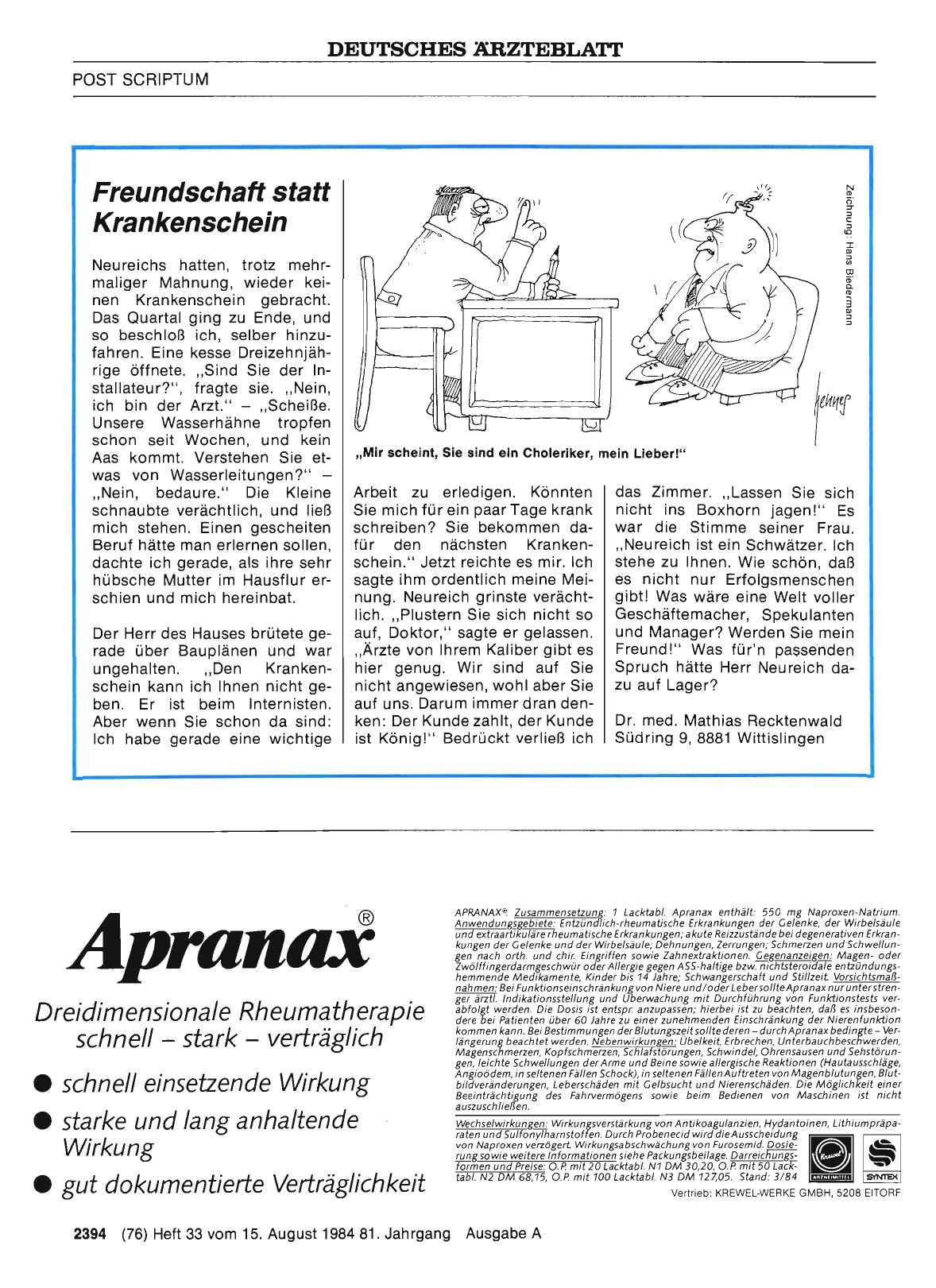 Vorschauseite 1: Freundschaft statt Krankenschein